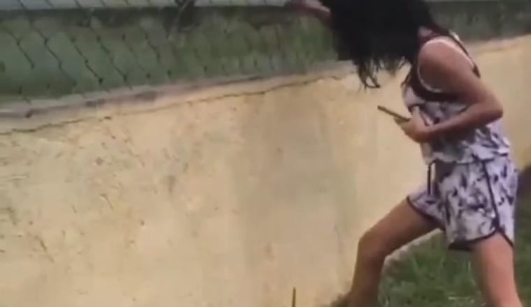 Wild Monkey Pranks Girl by Turning Her Hair into a Jungle Gym!